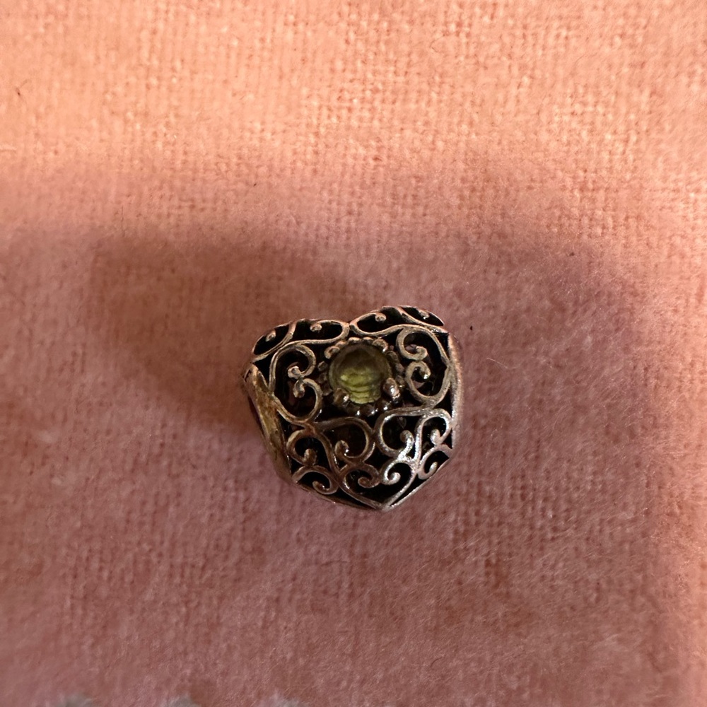 Pandora charm with peridot charm